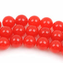 8mm WATERMELON RED Round Dyed Jade Gemstone Beads . 15.5" strand . about 51 beads gjd0024