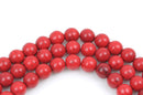 6mm Howlite Beads ROUND Ball, CRIMSON RED how0221