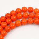 12mm Howlite Stone Beads ROUND Ball, PUMPKIN ORANGE how0273