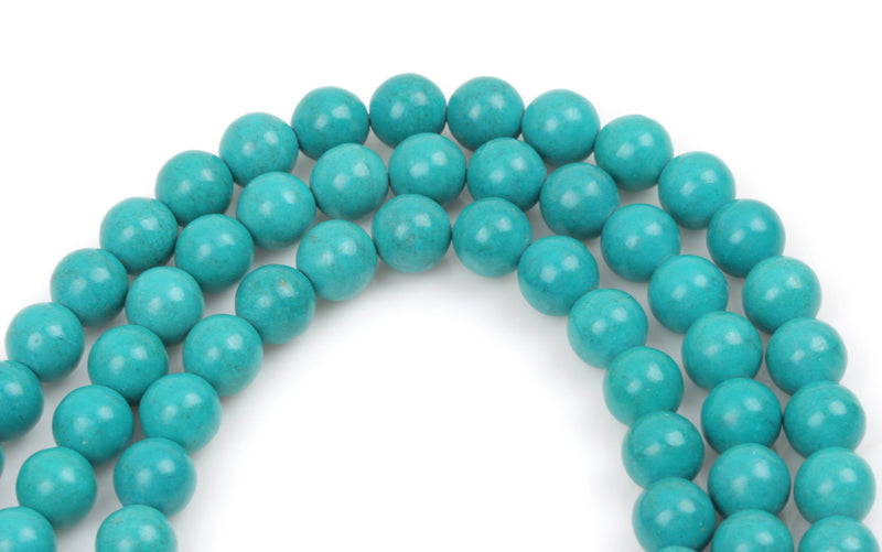 12mm TEAL BLUE Round Howlite Stone Beads, full strand,  how0410