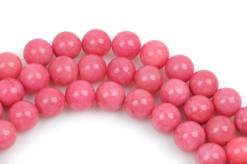 12mm ROSE PINK Round Jade Gemstone Beads, full strand, about 33 beads gjd0143