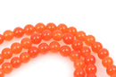 4mm ORANGE RED Round Jade Gemstone Beads, full strand, about 92 beads gjd0146