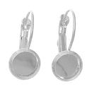 10 (5 pairs) silver tone cabochon bezel setting lever back earring components, fits 8mm round inside tray fin0499