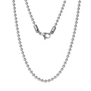 1 Stainless Steel BALL Chain Necklaces with Lobster Clasp, 2mm bead chain, non-tarnish, 16" long fch0331
