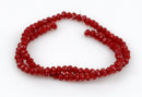 4mm DARK RED SIAM Crystal Rondelle Beads, opaque, about 100 beads  Bgl1335