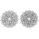 5 Filigree Round Findings, Antiqued Silver Metal, Large Round Shapes, Blanks, flat thick findings jewelry, crafts, 2-1/8" diameter fil0058