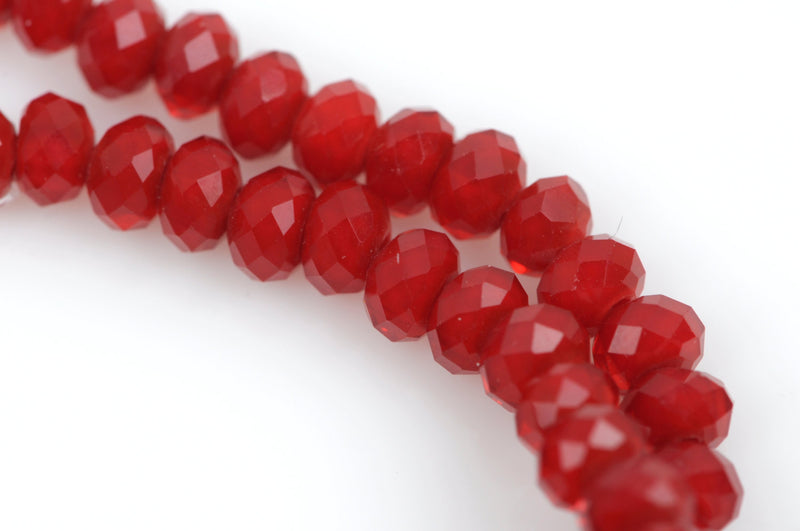 4mm DARK RED SIAM Crystal Rondelle Beads, opaque, about 100 beads  Bgl1335