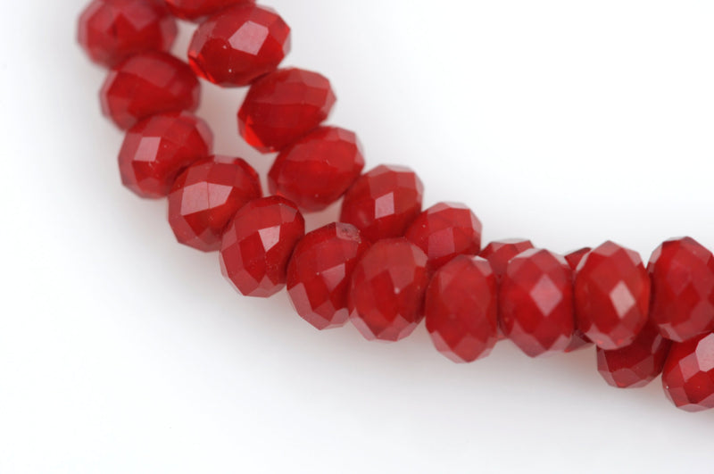 4mm DARK RED SIAM Crystal Rondelle Beads, opaque, about 100 beads  Bgl1335
