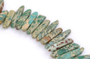 Mint Green AQUA TERRA JASPER Gemstone Stick Beads, 1/2" to 1-1/2" about 1/4" wide, gemstone, full strand,  about 75 beads,  gja0094