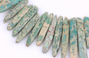 Mint Green AQUA TERRA JASPER Gemstone Stick Beads, 1/2" to 1-1/2" about 1/4" wide, gemstone, full strand,  about 75 beads,  gja0094
