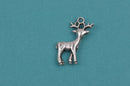 4 Silver Pewter CHRISTMAS REINDEER Charm Pendants, chs2217
