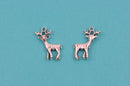 4 Silver Pewter CHRISTMAS REINDEER Charm Pendants, chs2217