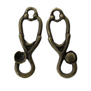 5 Bronze Tone STETHOSCOPE Charm Pendant, nurse charms, doctor charms, medical charms, chb0416
