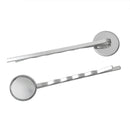 Silver Tone Metal Bobby Pins Hair Clips with bezel tray, fits 12mm round cabochons in bezel tray, 10 pieces, fin0508