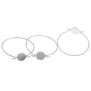1 BANGLE Wire Bracelet with 16mm (5/8") Round Bezel Tray, silver tone metal, for Cabochon Setting, fin0513