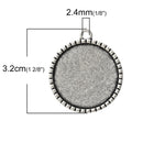 5 Large Silver TREE OF Life Charm Pendants, Cabochon Bezel Tray, fits 25mm (1") round cabs chs2228