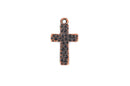 10 COPPER HAMMERED Crosses, small metal charm chc0042
