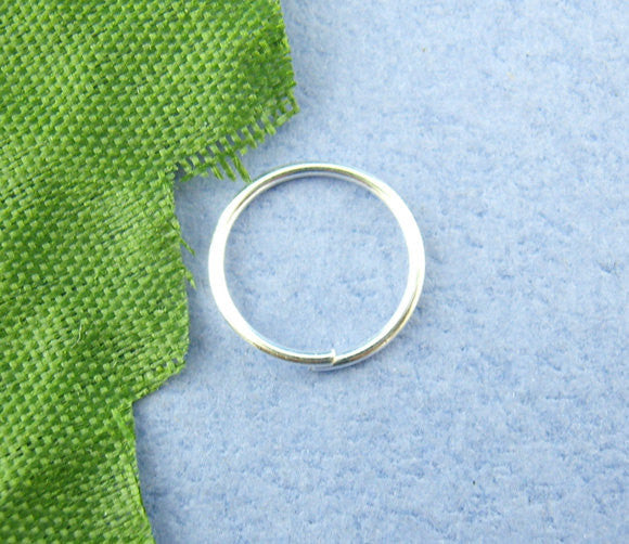10mm Silver Plated Jump Rings, Open, Thin jump rings, bright silver jump rings, 10mm x 0.7mm, 21/22 gauge wire, 600 pieces, jum0159