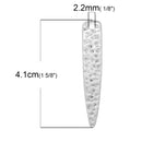 5 SPIKE DAGGER Point Hammered Metal Silver Charm Pendants, chs2242a