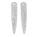 5 SPIKE DAGGER Point Hammered Metal Silver Charm Pendants, chs2242a