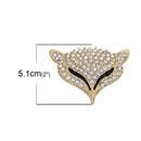 Large RHINESTONE FOX Head Gold-Plated Embellishment for Gluing or Sewing, chg0364