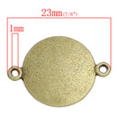 5 BRONZE Tone CONNECTOR Disc Charms, Smooth  Double Sided Pendants, about 5/8" diameter chb0420