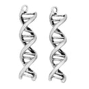 5 Large DNA HELIX Charms, 4cm long, antique silver tone metal pendants, science geek jewelry, geek charms, science charms, chs2235