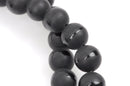8mm BLACK ONYX Round Gemstone Beads, smooth gemstone beads, matte with a polished band around the middle, natural, full strand  gon0030