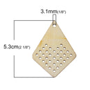 4 Counted Cross Stitch WOOD BLANK Diamond, 2" x 1.5", make your own embroidery charm pendants, cho0130