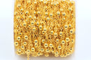 1 yard (3 feet) Gold Plated Ball and Link Chain, Bead Chain, Round Balls are 4mm, fch0334a
