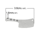 5 KNIFE MEAT Cleaver Silver Charm Pendants, 1.5" long chs2243