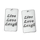 10 Live Love Laugh charms pendants, silver tone, affirmation charm, chs2248