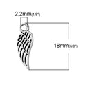 50 Filigree wing charms pendants, antique silver charms, bulk package, chs2251b