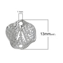 5 Silver letter A connector Charms, Monogram A Charms, Alphabet A, hammered metal, 1/2" diameter domed connector links, findings, chs2255