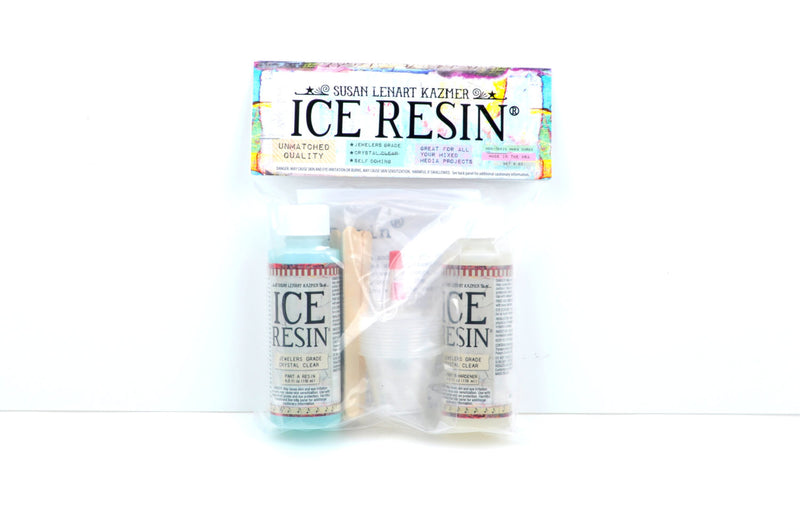 ICE RESIN Kit, Clear Jewelry Resin Starter Kit, plastic cups, doming kit, Jeweler Grade Clear Epoxy Resin, Low Odor, adh0029