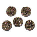 10 DRUZY CABOCHONS 12mm, Faux Druzy Cabochons, Round Resin Metallic AB Magenta, Gold with white back, cab0398a