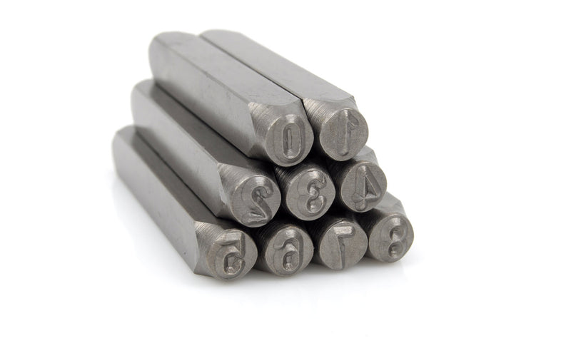 6mm Number Stamp Set, Metal Stamping Set, 6mm GOTHIC NUMBERS, storage pouch, tol0454