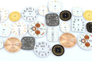 25 pc. WATCH FACE Assortment, Steampunk Watch Faces, Watch Parts Assortment, Brass, Copper, Stainless Steel, Black, Silver, White, fin0517