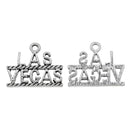 5 LAS VEGAS Antique Silver Charm Pendants, 26mm x 21mm, chs2265