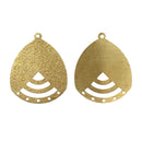 10 Gold Brass Stardust Charm Pendant Connectors, TEARDROP shape, 1 to 5 connector findings, brass findings, 33x26mm, chg0375