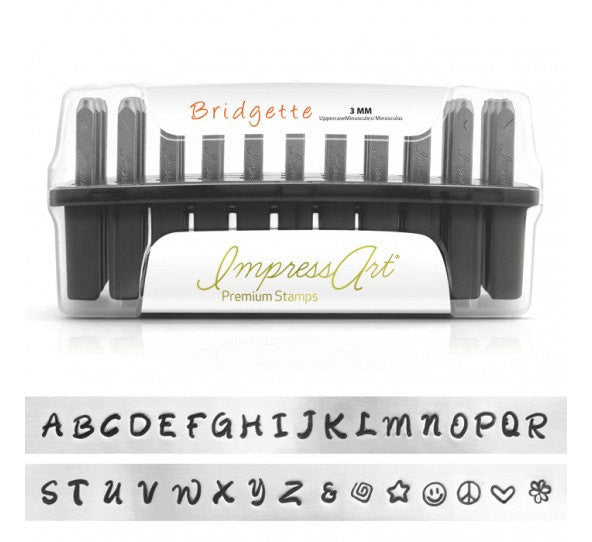 ImpressArt Metal Alphabet Letter Stamping Set,  3mm PREMIUM UPPERCASE BRIDGETTE Font for stainless steel, Lifetime Guarantee  tol0309