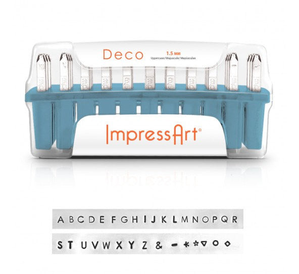 1.5mm DECO Font Metal Stamp Kit, Alphabet UPPERCASE Font Metal Stamping Set, ImpressArt Metal Alphabet Letter Stamping Set, tol0470
