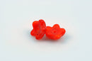 30 MARBLED TANGERINE ORANGE Star Flower Tulip Czech Glass Beads 9x4mm bgl1336