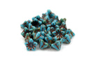 25 TURQUOISE with RED PICASSO Bell Flower Tulip Czech Glass Beads 9x6mm bgl1338