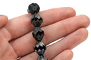 15 DARK AMBER PICASSO Baroque Bicone Czech Glass Beads 13mm bgl1343