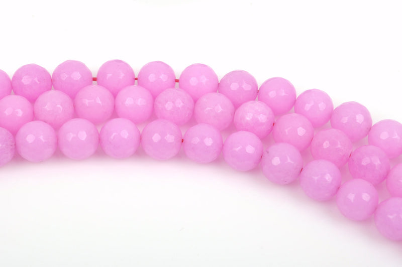 6mm BUBBLEGUM PINK JADE Beads, Round Gemstone Beads, Faceted, full strand, 60 beads per strand, gjd0151