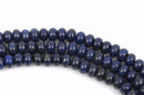 8mm LAPIS LAZULI Rondelle Beads, Smooth Gemstone Beads, full strand, 74 beads per strand, gla0012
