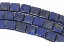 18mm LAPIS LAZULI Square Beads, Smooth Puffy Gemstone Beads, full strand, 22 beads per strand, gla0015