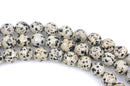 12mm DALMATIAN JASPER Round Beads, Faceted Round Gemstone Beads, full strand, 32 beads per strand, gja0101