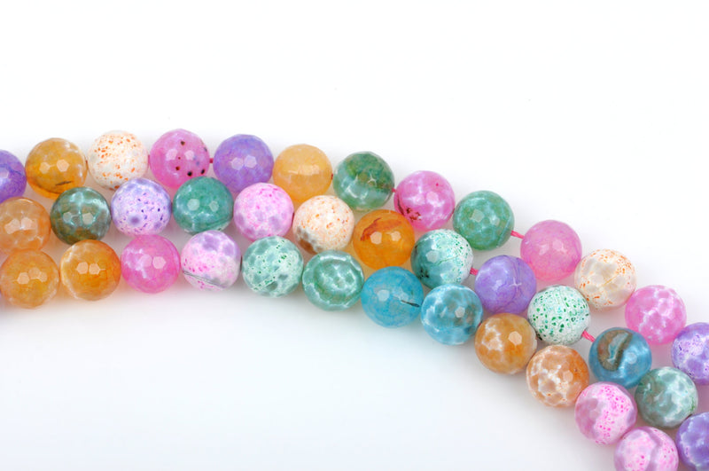 10mm PASTEL AGATE Round Beads, Agate Gemstone Beads, Faceted, full strand, 38 beads per strand, gag0219